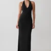 Vestido largo Hana Slinky Plunge – Negro Vestido largo Hana Slinky Plunge – Negro
