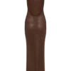 Vestido largo Jasmyn Hot Fix con espalda de malla – Chocolate