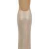 Vestido largo Jasmyn Hot Fix con espalda de malla – Color nude Vestido largo Jasmyn Hot Fix con espalda de malla – Color nude