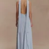 Vestido largo Juliet Slinky con pañuelo – Azul pálido Vestido largo Juliet Slinky con pañuelo – Azul pálido