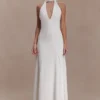 Vestido largo Juliet Slinky con pañuelo – Blanco Vestido largo Juliet Slinky con pañuelo – Blanco