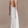 Vestido largo Juliet Slinky con pañuelo – Blanco Vestido largo Juliet Slinky con pañuelo – Blanco
