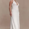 Vestido largo Juliet Slinky con pañuelo – Blanco Vestido largo Juliet Slinky con pañuelo – Blanco