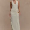 Vestido largo Kaiden con pedrería – Marfil Vestido largo Kaiden con pedrería – Marfil