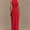 Vestido largo Kaiden con pedrería – Rojo desierto Vestido largo Kaiden con pedrería – Rojo desierto
