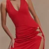 Vestido largo Kaiden con pedrería – Rojo desierto Vestido largo Kaiden con pedrería – Rojo desierto