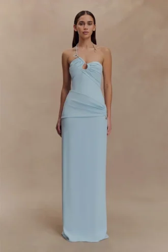 Vestido largo Lalia Teardrop – Azul claro