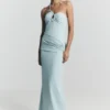 Vestido largo Lalia Teardrop – Azul claro