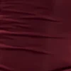 Vestido largo Mattea de tejido elástico y malla con pañuelo – Burdeos