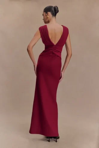 Vestido largo Monique – Ciruela