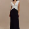 Vestido largo Monique Contrast – Negro Vestido largo Monique Contrast – Negro