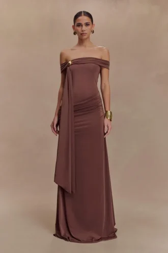 Vestido largo Oliver Slinky – Chocolate