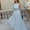 Vestido largo plisado Clarisse – Lunares