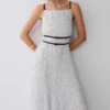 Vestido largo plisado Clarisse – Lunares