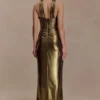 Vestido largo plisado Clemence – Dorado Vestido largo plisado Clemence – Dorado