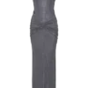 Vestido largo Roisin con diamantes – Gris plomo