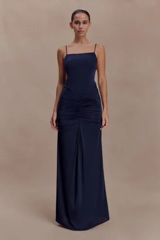 Vestido largo Roisin Slinky – Azul marino