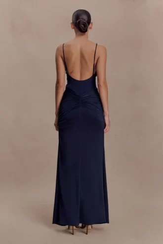 Vestido largo Roisin Slinky – Azul marino