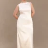 Vestido largo sin mangas de satén violeta – Dorado rosado Vestido largo sin mangas de satén violeta – Dorado rosado