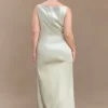 Vestido largo sin mangas de satén violeta – Salvia Vestido largo sin mangas de satén violeta – Salvia