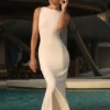 Vestido largo sin mangas Tarna – Hueso Vestido largo sin mangas Tarna – Hueso