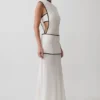 Vestido largo sin mangas transparente Aris – Negro/Blanco Vestido largo sin mangas transparente Aris – Negro/Blanco