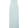 Vestido largo sin tirantes Bex con abertura – Azul pálido Vestido largo sin tirantes Bex con abertura – Azul pálido