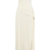 Vestido largo sin tirantes Bex con abertura – Marfil Vestido largo sin tirantes Bex con abertura – Marfil