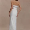 Vestido largo sin tirantes con aberturas Paulina – Blanco Vestido largo sin tirantes con aberturas Paulina – Blanco