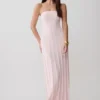 Vestido largo sin tirantes con acanalado Pia – Rosa bebé Vestido largo sin tirantes con acanalado Pia – Rosa bebé