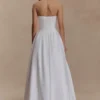 Vestido largo sin tirantes con corsé Elizabeth – Blanco Vestido largo sin tirantes con corsé Elizabeth – Blanco