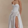 Vestido largo sin tirantes con corsé Elizabeth – Blanco Vestido largo sin tirantes con corsé Elizabeth – Blanco