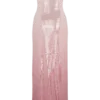 Vestido largo sin tirantes con lentejuelas Miranda – Rosa degradado Vestido largo sin tirantes con lentejuelas Miranda – Rosa degradado