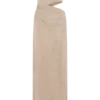 Vestido largo sin tirantes con pedrería Starla – Dorado