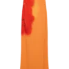 Vestido largo sin tirantes de gasa Amaya – Estampado de carpas y orquídeas Vestido largo sin tirantes de gasa Amaya – Estampado de carpas y orquídeas