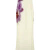 Vestido largo sin tirantes de gasa Amaya – Estampado Koi Orchid en marfil Vestido largo sin tirantes de gasa Amaya – Estampado Koi Orchid en marfil