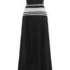 Vestido largo sin tirantes de punto en contraste Solaris – Negro/Blanco