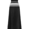 Vestido largo sin tirantes de punto en contraste Solaris – Negro/Blanco