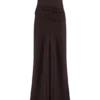 Vestido largo sin tirantes de satén Jasmine – Chocolate oscuro