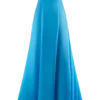 Vestido largo sin tirantes de satén Rosella – Azul cian Vestido largo sin tirantes de satén Rosella – Azul cian