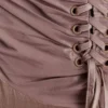 Vestido largo sin tirantes de tafetán Serena – Bronce topo Vestido largo sin tirantes de tafetán Serena – Bronce topo