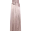Vestido largo sin tirantes de tafetán Serena – Bronce topo Vestido largo sin tirantes de tafetán Serena – Bronce topo