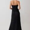 Vestido largo sin tirantes de tafetán Serena – Negro Vestido largo sin tirantes de tafetán Serena – Negro