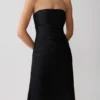 Vestido largo sin tirantes de tafetán Serena – Negro Vestido largo sin tirantes de tafetán Serena – Negro