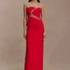 Vestido largo sin tirantes Lianne – Rojo