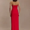 Vestido largo sin tirantes Lianne – Rojo