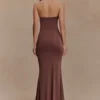 Vestido largo sin tirantes Madison – Chocolate Vestido largo sin tirantes Madison – Chocolate