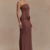 Vestido largo sin tirantes Madison – Chocolate Vestido largo sin tirantes Madison – Chocolate
