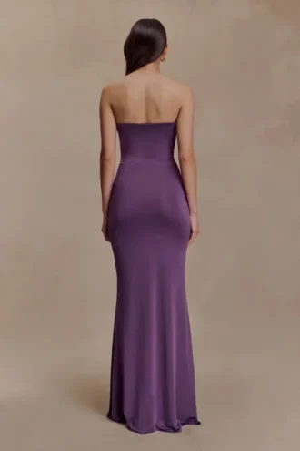 Vestido largo sin tirantes Madison – Morado