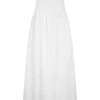 Vestido largo sin tirantes Maureen con bordado – Blanco Vestido largo sin tirantes Maureen con bordado – Blanco